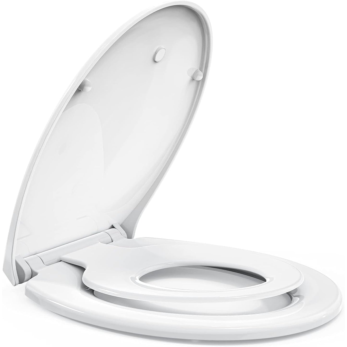 Storemic - Soft Close Toilet Seat With Child Seat, Quick Release, O Shape