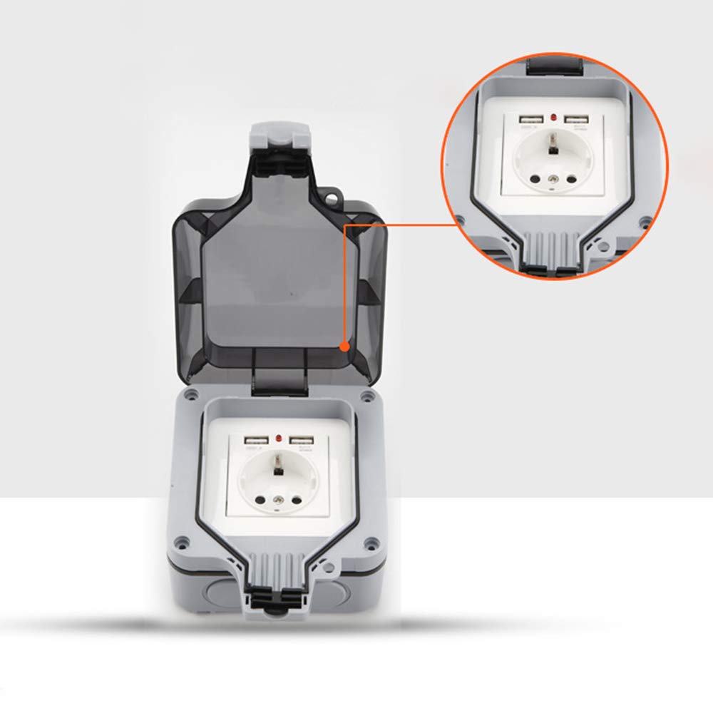 Iriisy - Outdoor Power Socket IP66 With Switch And Hinged Lid