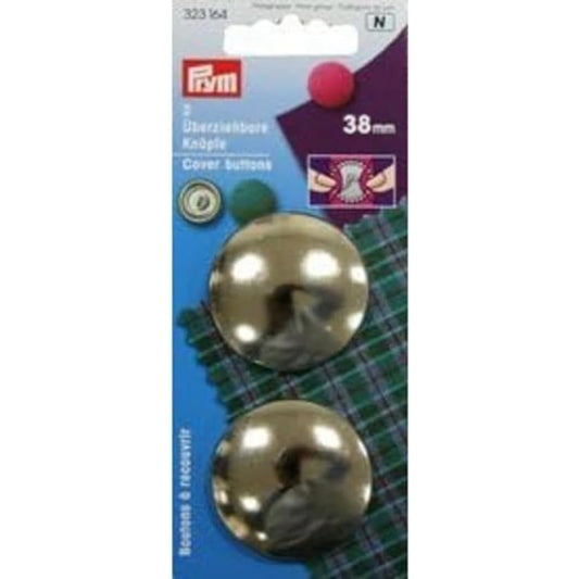 Prym - Cover Buttons Brass Silver 38mm