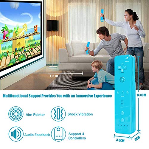 SogYupk - Wireless Wii Remote Controller with Silicone Case and Wrist Strap (Blue)