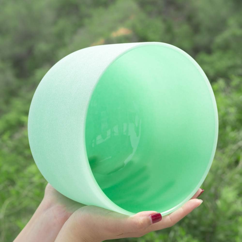 Lylf - 432Hz 8" F Heart Chakra Green Quartz Crystal Singing Bowl