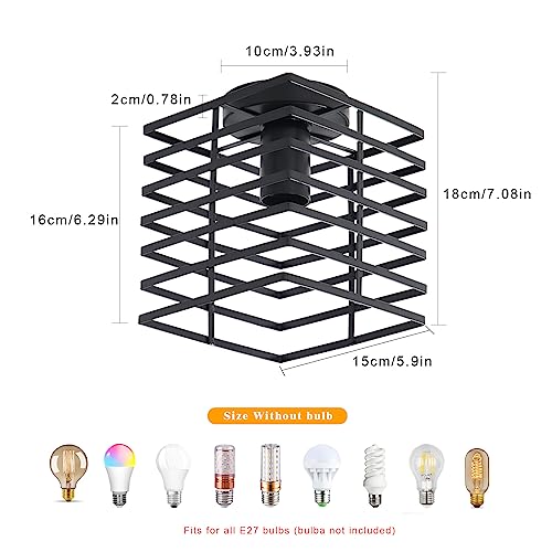 Seamoon - Retro Industrial Ceiling Light With E27 Lamp Holder