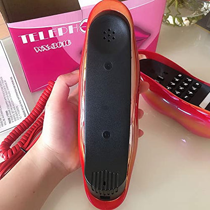 Yitengteng - Plating Red Sexy Lip Corded Phone, Ideal for Home/Office Decor & Gifts