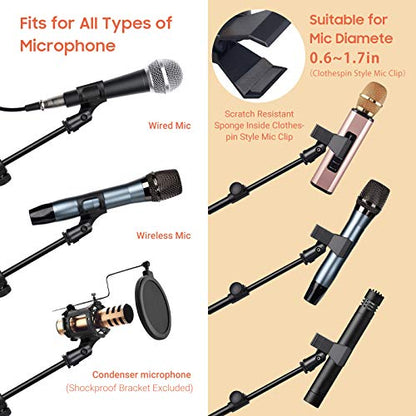 Cahaya - Tripod Microphone Stand Boom Arm with Carrying Bag & Mic Clips