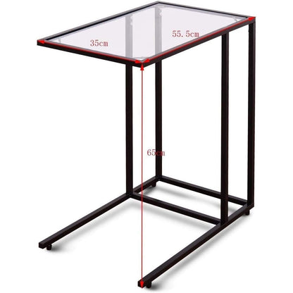 Qeuiwudsdbcdhbhdc - Glass & Steel Coffee Table 55.5x35x65 cm