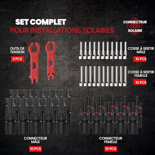 RedStar24 - Solar Crimping Pliers Set for PV Cables with Connectors and Keys