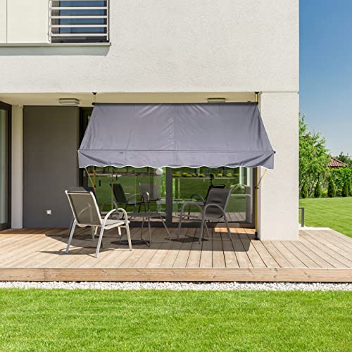 Relaxdays - Height-Adjustable Clamp Awning, UV-Resistant Sun Protection