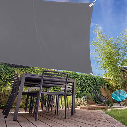 Relaxdays - Square Shade Sail UV Protection for Balcony Garden, 5x5m, Grey