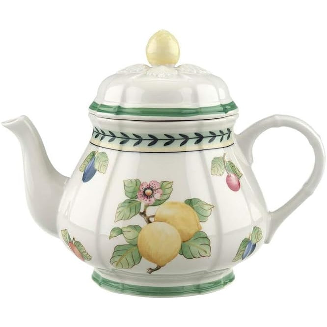 Villeroy & Boch - French Garden Fleurence Teapot, 34 Oz, White/Multicolored