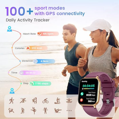 SmartFit - Women's Fitness Tracker Smart Watch with Bluetooth, Heart Rate Monitor