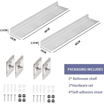 Biutimarden - Shower Caddy 2 Pack Self Adhesive Stainless Steel Rustproof