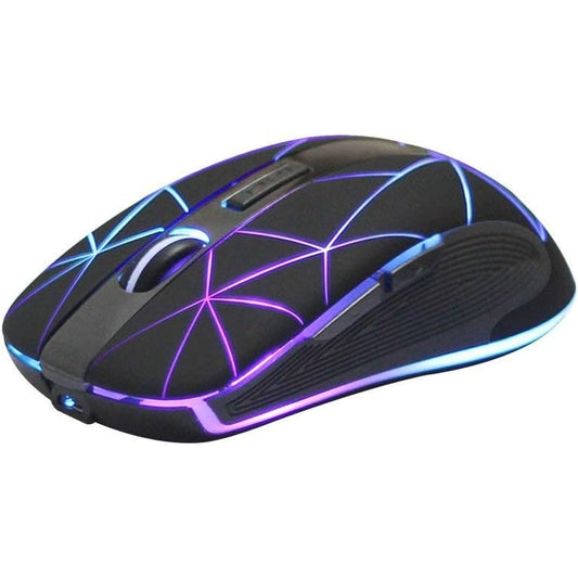 Rii - Rm200 Wireless Rechargeable Mouse With LED Lights, Adjustable DPI, Black