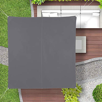 Relaxdays - Square Shade Sail UV Protection for Balcony Garden, 5x5m, Grey