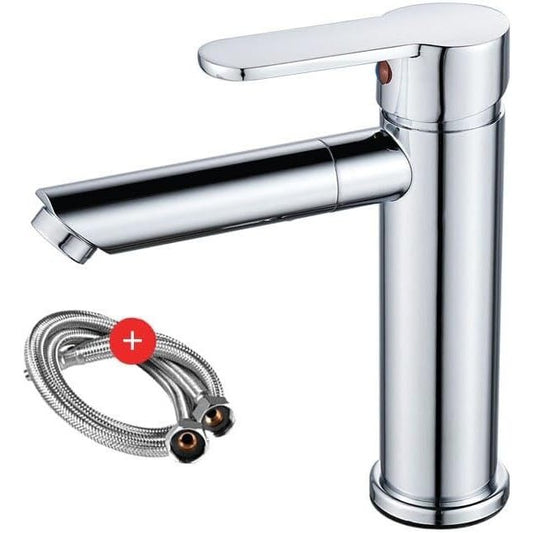 Vitinno - 360 Rotation Brass Black Chrome Basin Faucet Hot Cold Single Handle