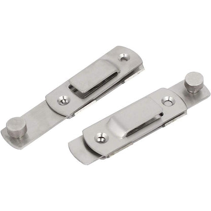 Iivverr - Stainless Steel Security Door Lock Bolt Slide Latch Silver Tone 2 Sets