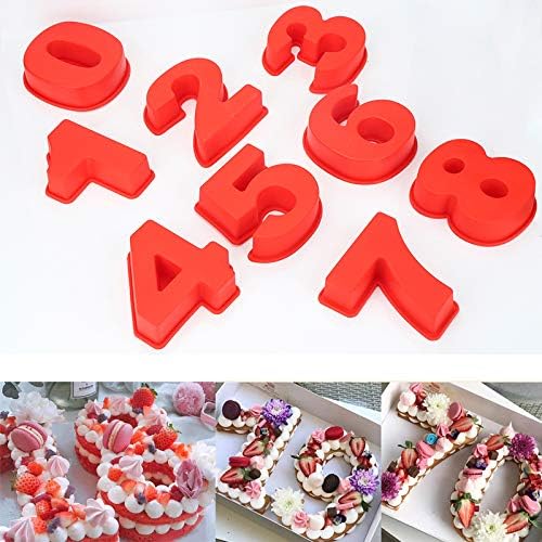 Widesmile - 10 Inch Silicone Number Cake Moulds Set For Birthdays & Anniversaries