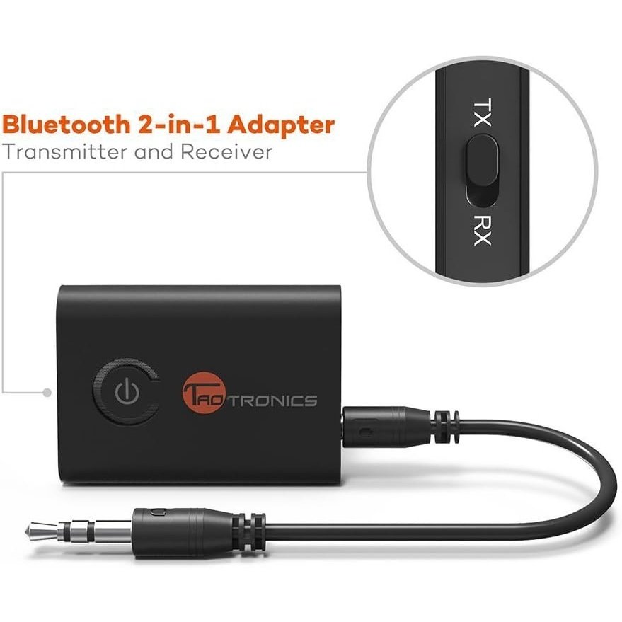 Taotronics - TT-BA07 Bluetooth Stereo Audio Music Receiver and Transmitter 2-in-1 Adapter (Renewed)