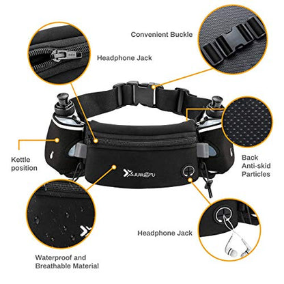 ActiveGear - Number-One Running Belt With Water Bottles, Adjustable Hydration Pack