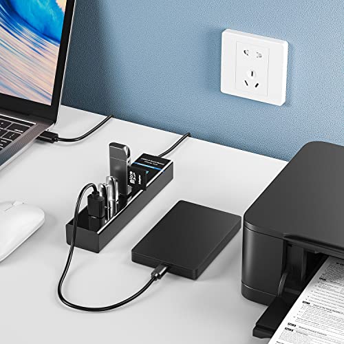 TechGear - 7-Port USB 3.0 Data Hub Splitter for PS4, PS5, Xbox, Mac, and More