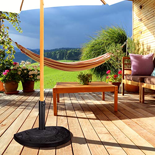 Relaxdays - Weatherproof Semi-Circular Parasol Base for 34-50 mm Poles, Black