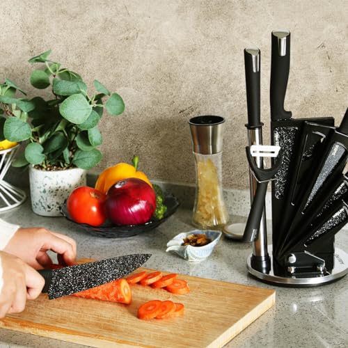 Swiss Pro+ - 8-Piece Stainless Steel Knife Set with Chef's Knife, Knife Block