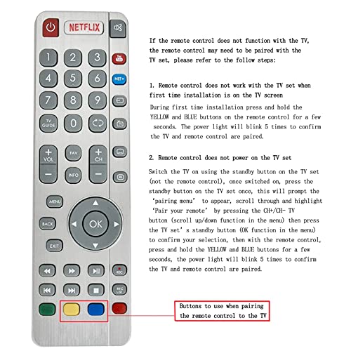 Vinabty - Replacement Remote Control for Sharp Aquos RF Smart TV LC Series