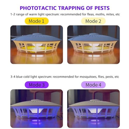 Nalacal - Electric Flea Killer Lamp, Non-Toxic with 4 Lighting Modes, Effective Insect Control for Fleas, Moths, Roaches, Mosquitoes & Flies