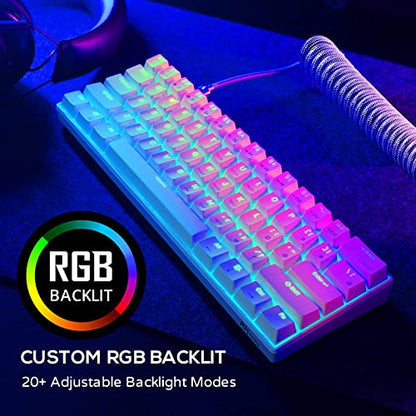 RK Royal Kludge - RK61 60% Mechanical Keyboard, Wireless RGB, Hot Swappable Brown Switch