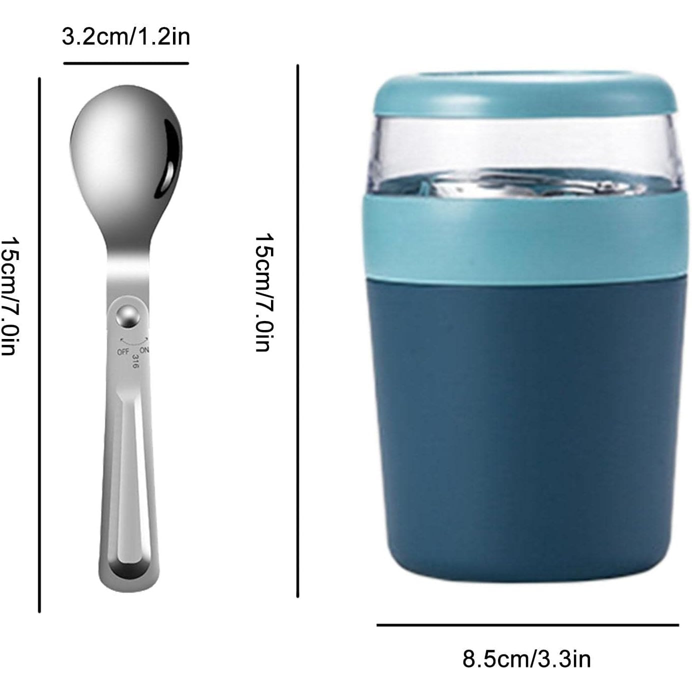 Lovoice - Hot Food Kids 500Ml Stainless Steel Soup Cup With Spoon