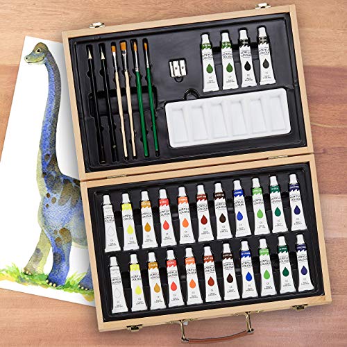 Relaxdays - 35-Piece Acrylic Coloring Set With Palette And Brushes