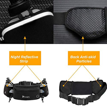 ActiveGear - Number-One Running Belt With Water Bottles, Adjustable Hydration Pack