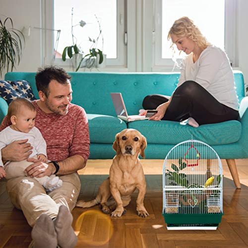 Relaxdays - Bird Cage For Finches And Canaries, 49.5 X 34.5 X 28 Cm, White/Green