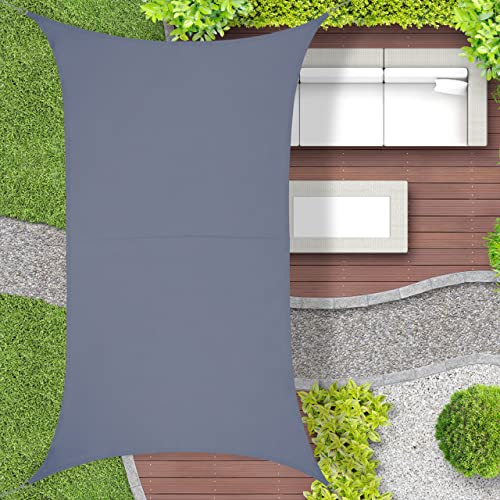 Relaxdays - Rectangular Sun Shade Sail 2x3m Water Resistant Dark Grey