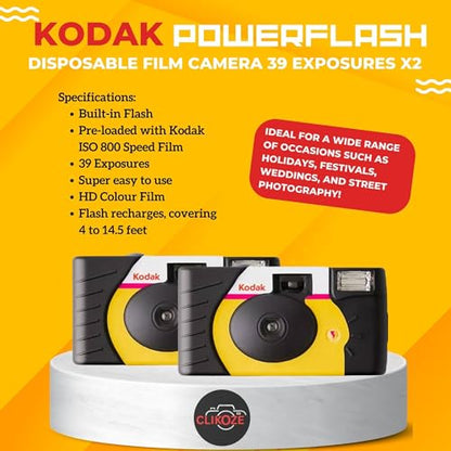 Kodak - Disposable Camera Multipack With 2X Power Flash & Photography Tips Card