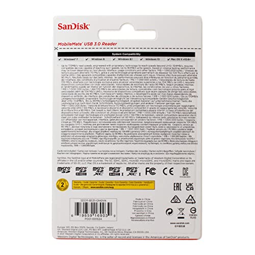 SanDisk - MobileMate USB 3.0 microSD Card Reader SDDR-B531-GN6NN