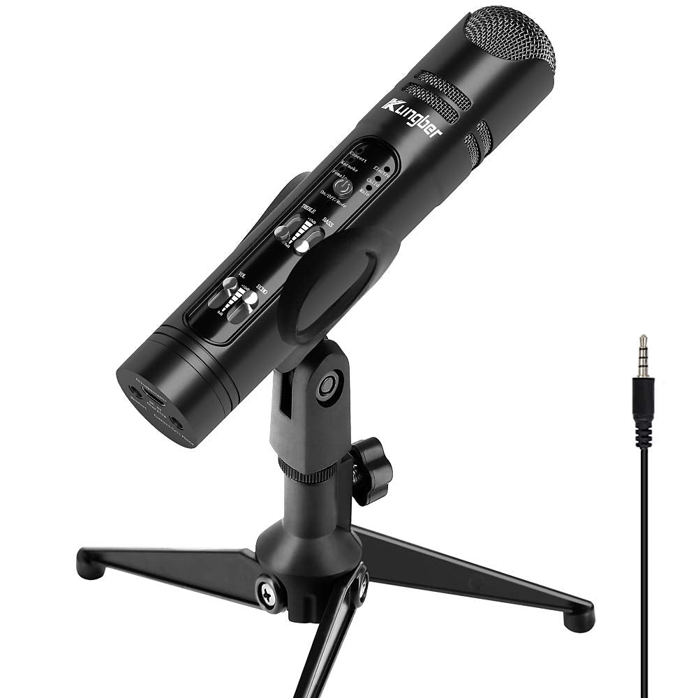 Kungber - Rechargeable 3.5mm Condenser Microphone for Smartphone & PC