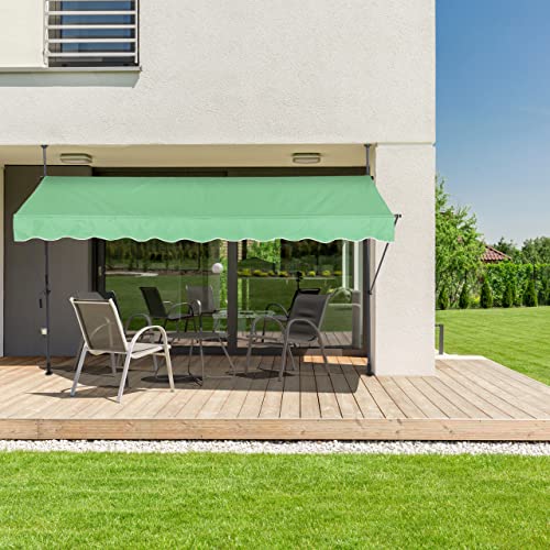 Relaxdays - Adjustable Clamp Awning, 200 x 120 cm, UV-Resistant, Green/Grey