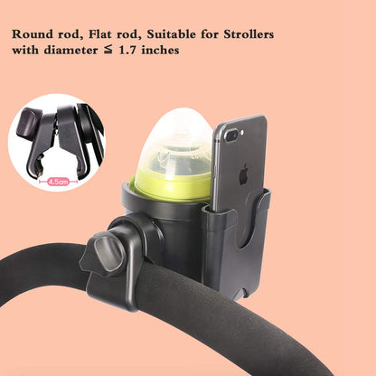 Cs Cosddi - Universal Stroller Cup Holder With Phone Holder, 360Â° Rotation