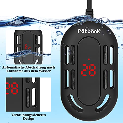 Petbank - 150W Adjustable Aquarium Heater With Remote Control for <100L Tanks