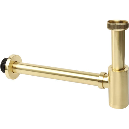 Opermaxer - Design Siphon, 200mm Tube, 1 1/4 Inch x 32mm (Brushed Gold)