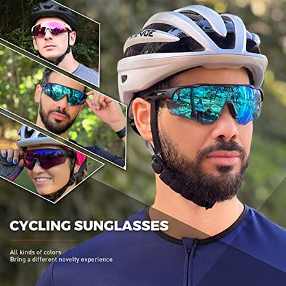 SCVCN - Polarised Cycling Sunglasses With 3 Interchangeable Lenses