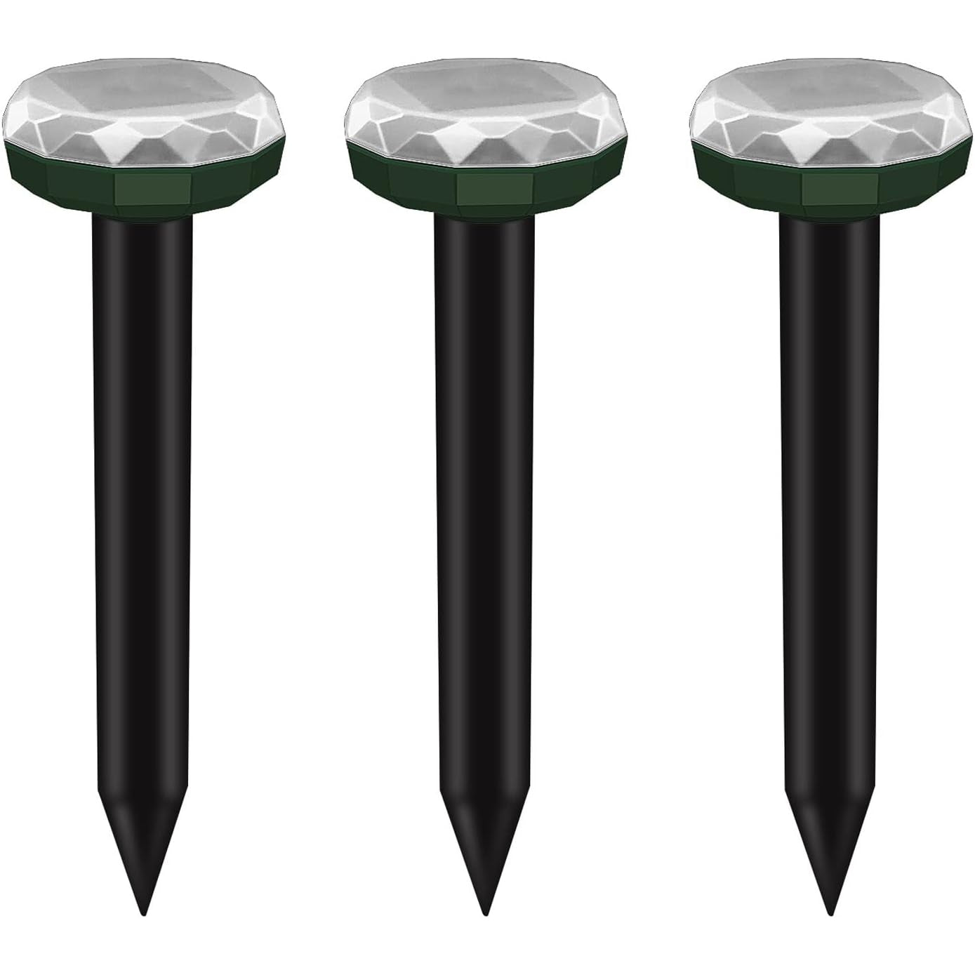 Quunoot - Pack Of 3 Ultrasonic Solar Mole & Vole Repellent