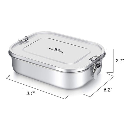 G.A Homefavor - Leak Proof Stainless Steel Bento Box, 1400Ml, 4 Compartments