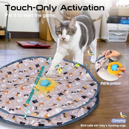 PUHOHUN - Interactive Automatic Cat Ball Toy for Indoor Cats | Fast Rolling & Chirping