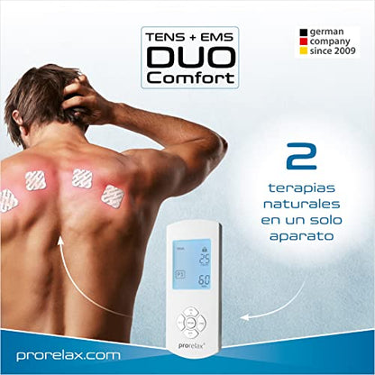 Prorelax - TENS/EMS Duo Comfort Electrostimulation Device for Pain Relief and Muscle Building