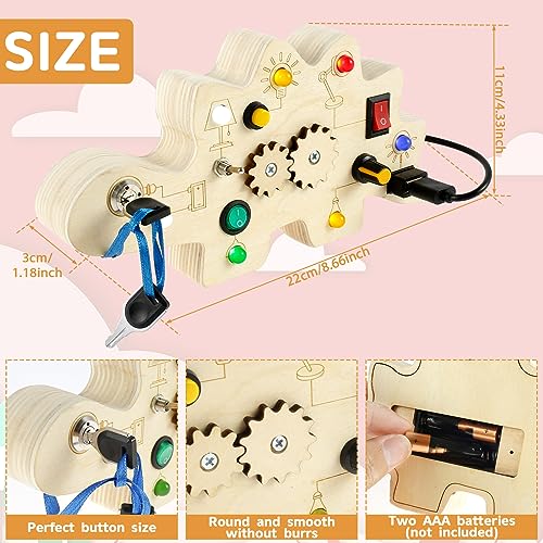 YHDFVSA - Montessori Busy Board With LED Light Switch & Sensory Toys