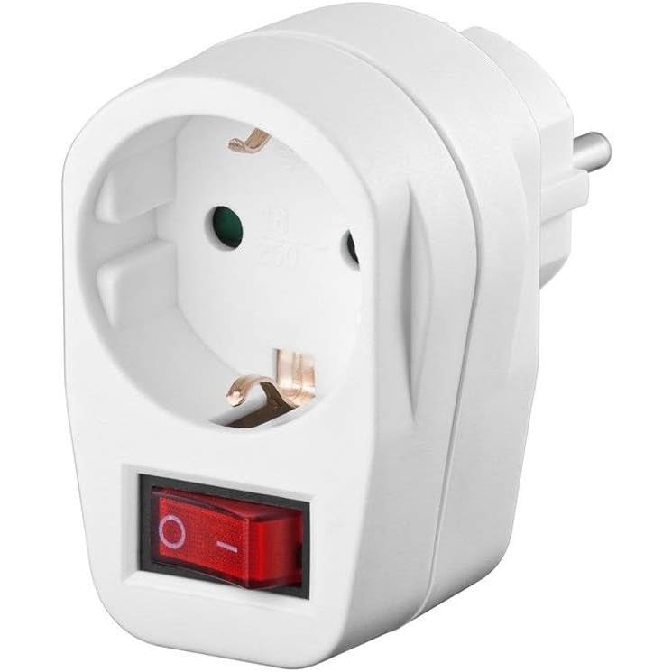 Goobay - 16A Electrical Outlet With Switch, Type F (Schuko - Germany)