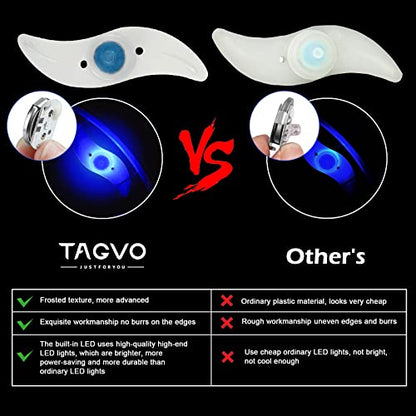 TAGVO - 4pcs Waterproof Bike Spoke Lights With 3 Flash Modes, LED Neon Tire Lamps