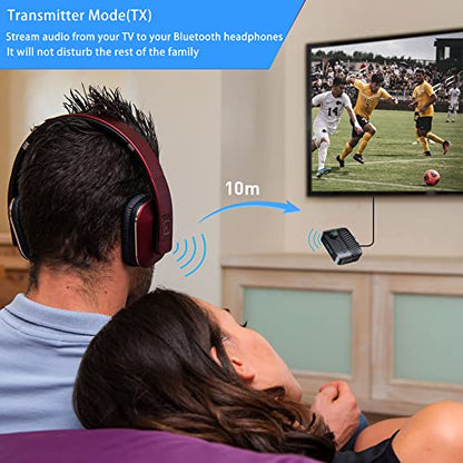 Mueuton Brand - Bluetooth Transmitter and Receiver with Updated TV, Speaker, Stereo System, Wireless Audio, TF Card Slot, Key Controls, High Quality Sound, Wide Range