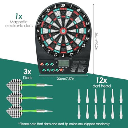 SIMDAO - Electronic Dartboard Set with LCD Display, 3 Darts & 12 Dart Heads